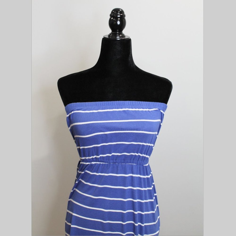 Pre-owned Forever 21 dress blue white striped sz S - Picture 3 of 7